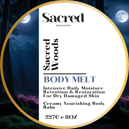 Sacred Woods Body Melt | Rich Smooth Long Lasting Nourishment With An Indulgent Aroma, All Skin Types, Dry Skin, Tighten, Glossy Skin, Body Balm, Body Salve
