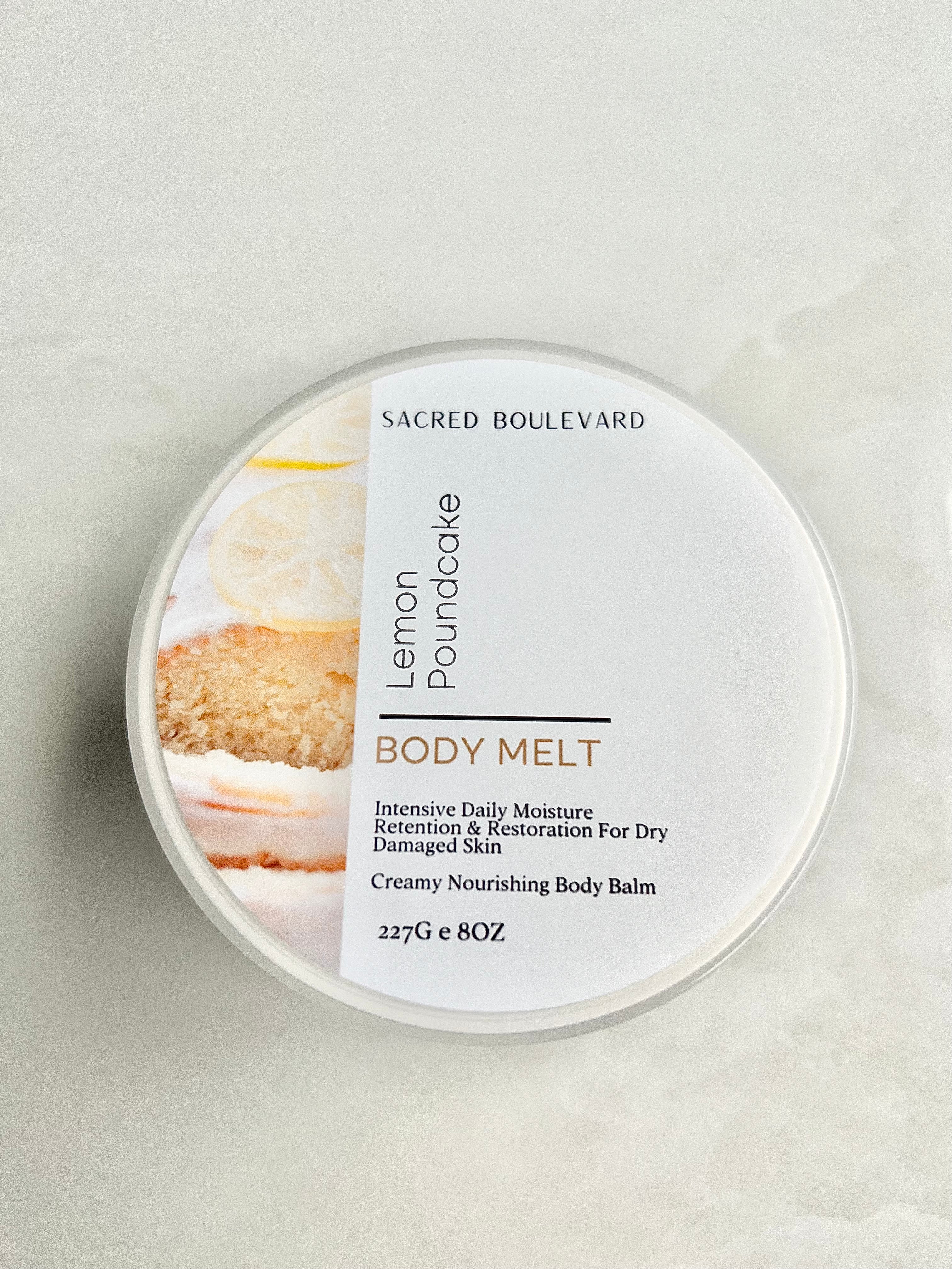 Lemon Pound Cake Body Melt | Rich Smooth Long Lasting Nourishment With An Indulgent Aroma, All Skin Types, Dry Skin, Tighten, Glossy Skin, Body Balm, Body Salve