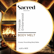 Fireside Emberwood Body Melt | Rich Smooth Long Lasting Nourishment With An Indulgent Aroma, All Skin Types, Dry Skin, Tighten, Glossy Skin, Body Balm, Body Salve
