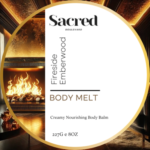 Fireside Emberwood Body Melt | Rich Smooth Long Lasting Nourishment With An Indulgent Aroma, All Skin Types, Dry Skin, Tighten, Glossy Skin, Body Balm, Body Salve