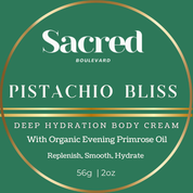 Pistachio Bliss | Sacred Boulevard Deep Hydration Rich Thick Body Cream - Replenish, Smooth, Rich Nourishment, All Skin Types, Dry Skin, Body Care, Body Lotion - Moisture