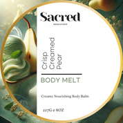 Crisp Creamed Pear Body Melt | Rich Smooth Long Lasting Nourishment With An Indulgent Aroma, All Skin Types, Dry Skin, Tighten, Glossy Skin, Body Balm, Body Salve