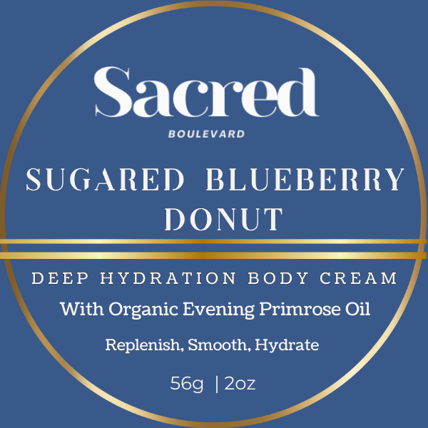 Sugared Blueberry Donut | Sacred Boulevard Deep Hydration Rich Thick Body Cream - Replenish, Smooth, Rich Nourishment, All Skin Types, Dry Skin, Body Care, Body Lotion - Moisture