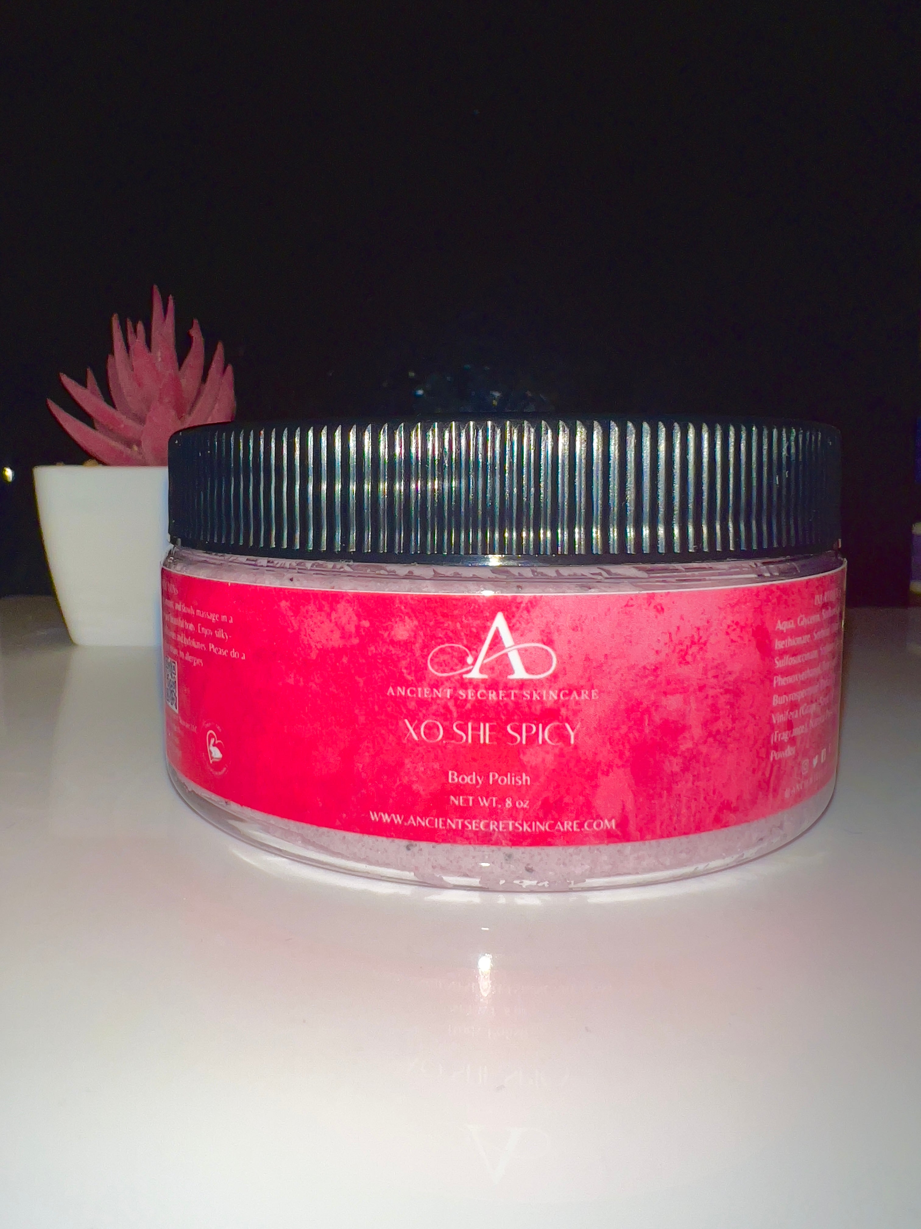 Black Cherry Body Polish | Whipped Foaming Scrub, Natural Body Butter, Exfoliation for dry sensitive skin , Fade Dark Marks, Hyperpigmentation, Uneven Skin Tone, Fade Scars, Natural Glow